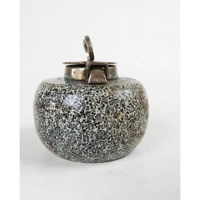 English Tiny Vintage Curling Stone Shaped Inkwell For Sale - Image 3 of 6