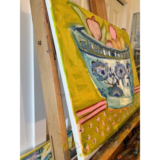 Contemporary "Bowl of Fruit" Original Colorful Painting by Shann Spishak For Sale - Image 3 of 6