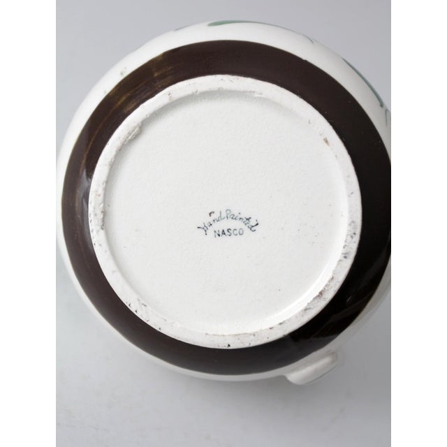 Mid 20th Century Mid-Century Modern Hand-Painted Nasco Floral Pitcher For Sale - Image 10 of 11