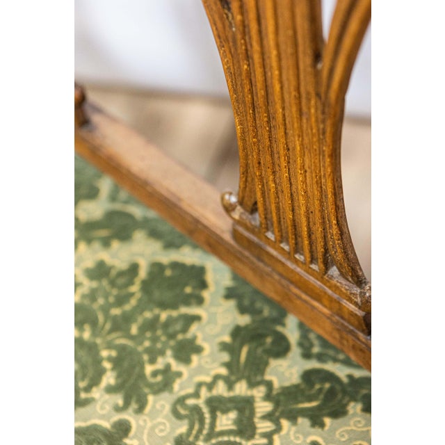 Tuscan 18th Century Walnut Sofa from Villa Fioravanti with Carved Lyre Motifs For Sale - Image 11 of 14