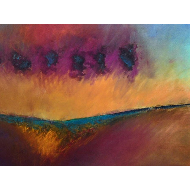 Paper 1980s Mark Dickson Untitled Mixed Media,Pastel and Watercolor Abstract Hand Signed, Framed For Sale - Image 7 of 7