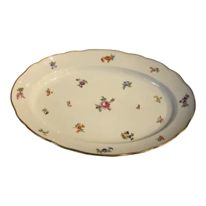Late 19th Century Floral Meissen Oval Platter