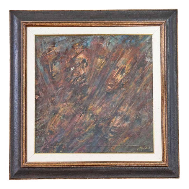 Bruno Fantini, Abstract Composition, 2000s, Oil Painting on Canvas, Framed For Sale