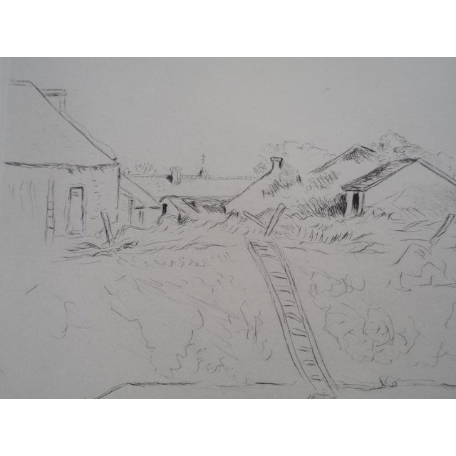 Lucien Mainssieux, Berry Farmyard, Original Signed Etching, 1949 For Sale - Image 5 of 7