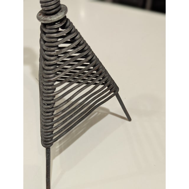 1910s Karl Howard Steel Candlestick Holder For Sale - Image 5 of 8