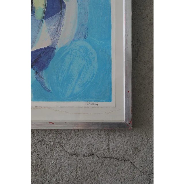 Mid-Century Modern Gustav Bolin, Composition, Color Lithograph, 1970s, Framed For Sale - Image 3 of 6