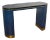 Post Modern Springer Style Faux Snakeskin and Brass Console Table For Sale
