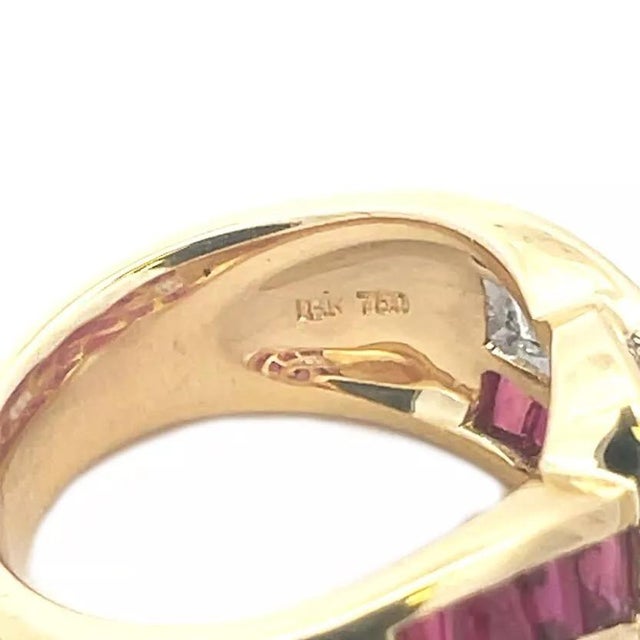 Red Kurt Wayne Ruby Gold Ring Diamond 18k Yellow 3.25ctFancy Band For Sale - Image 8 of 8