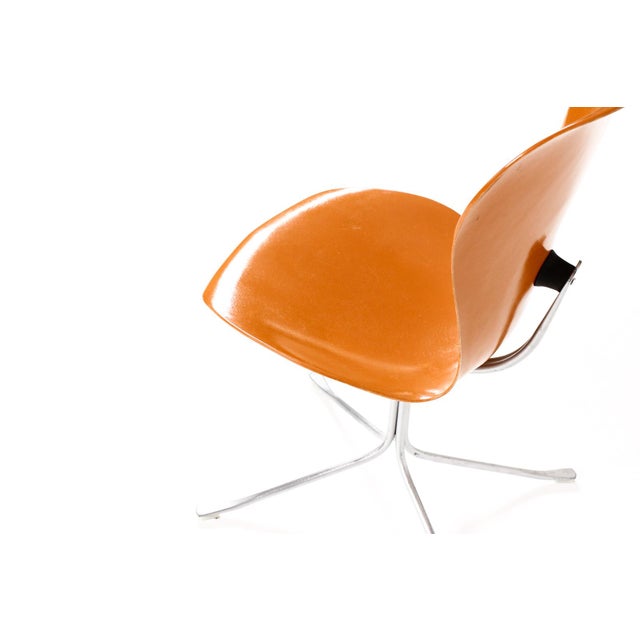 Mid Century Vintage Space Age Ion Chair — Gideon Kramer Attributed — Orange Fiberglass For Sale In Los Angeles - Image 6 of 8