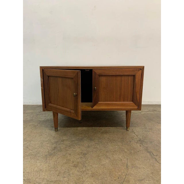 1960s Minimal walnut side table For Sale - Image 12 of 13