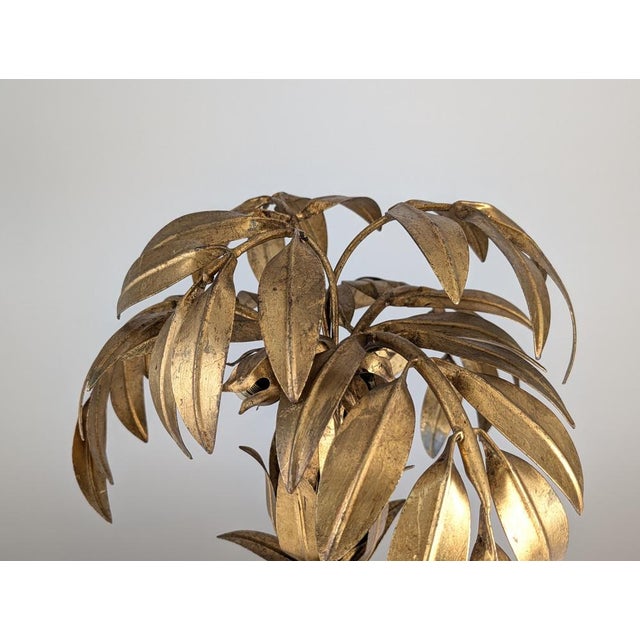 Gilt Metal Palm Tree Table Lamp from Hans Kögl, 1970s For Sale - Image 9 of 12