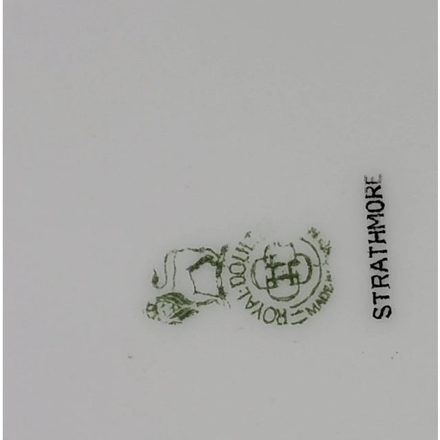 Set of 8 Vintage Royal Doulton Floral Hand Painted Enamel & Transfer Print Dinner Plates "Strathmore" Pattern For Sale - Image 6 of 9