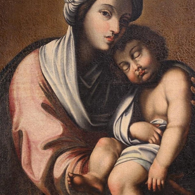 Madonna and Child, 1720, Oil Painting on Canvas For Sale - Image 14 of 16