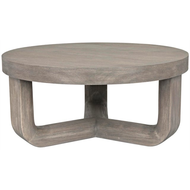 Wood NOIR Joel Coffee Table in Distressed Grey For Sale - Image 7 of 7