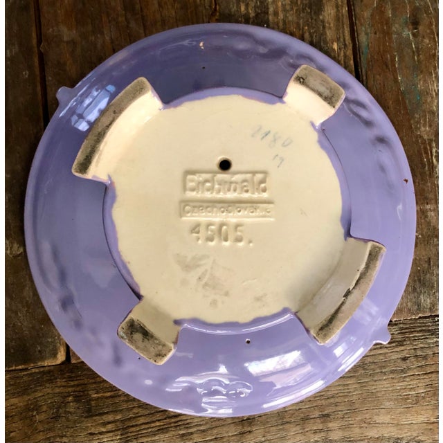 Art Deco 1920s Art Deco Eichwald Czechoslovakia Majolica Footed Cake/Pastry Stand For Sale - Image 3 of 10