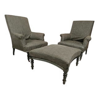 Napoleon III Duchess Brisé Armchairs , Set of 3 For Sale