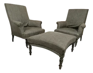 Napoleon III Duchess Brisé Armchairs , Set of 3