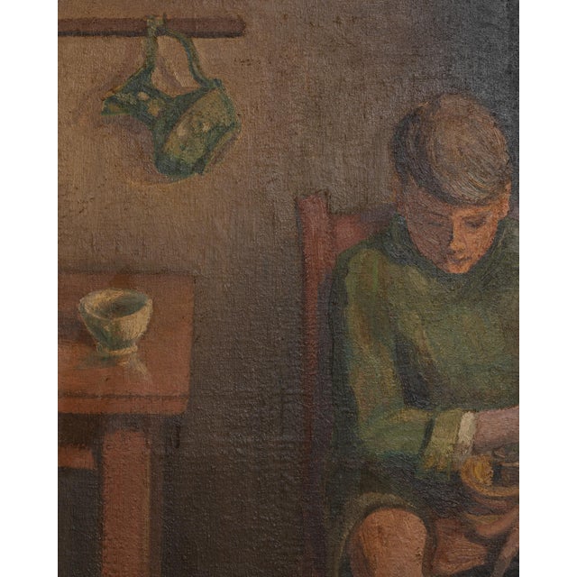 20th Century Belgian Realist Painting Of Boy For Sale - Image 4 of 18