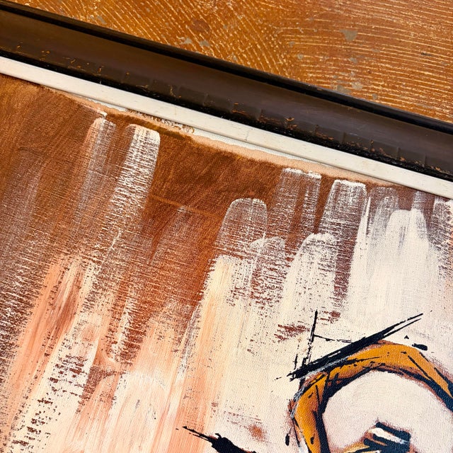 Mid-Century Modern Still Life Oil Painting, Signed in Original Frame For Sale - Image 9 of 11