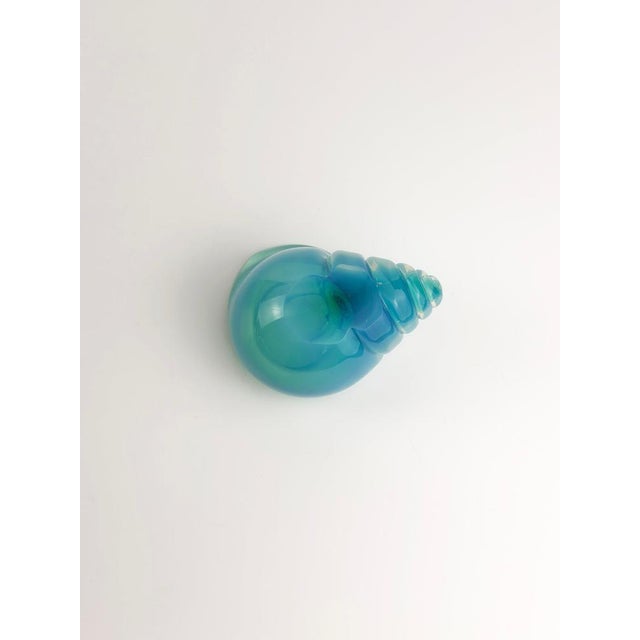 Glass Murano Blue Alabastro Glass Shell from Archimede Seguso, Italy, 1960s For Sale - Image 7 of 10