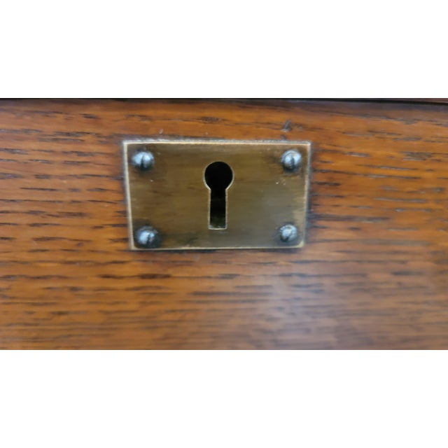 Wood Charles Limbert Strap-Hinge Three Drawer Drop Front Desk C .1910 Rare For Sale - Image 7 of 12