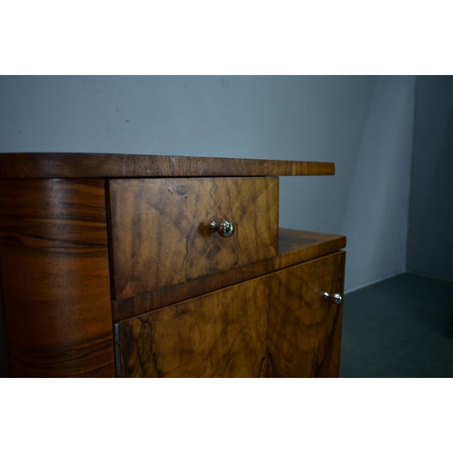 Wood Art Deco Bedside Tables, Former Czechoslovakia, 1930s, Set of 2 For Sale - Image 7 of 18