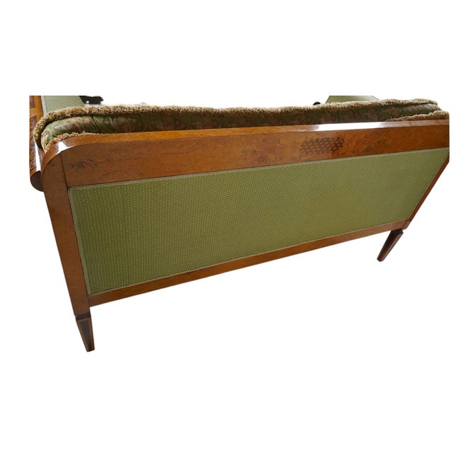 1920s Antique Biedermeier Style Inlaid and Paint Decorated Sofa Settee For Sale - Image 5 of 5