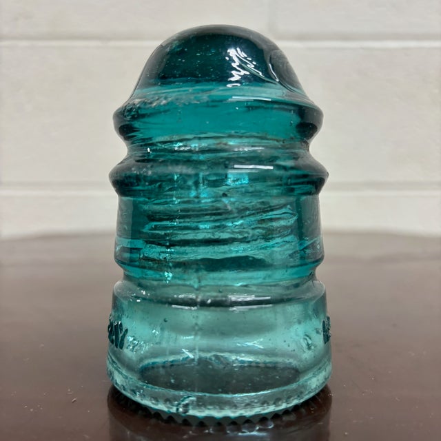 Antique Hemingray 12 Teal Glass Insulator For Sale In Kansas City - Image 6 of 6