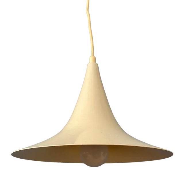 Mid-Century White Space Age Witch Hat Pendant Lamp For Sale