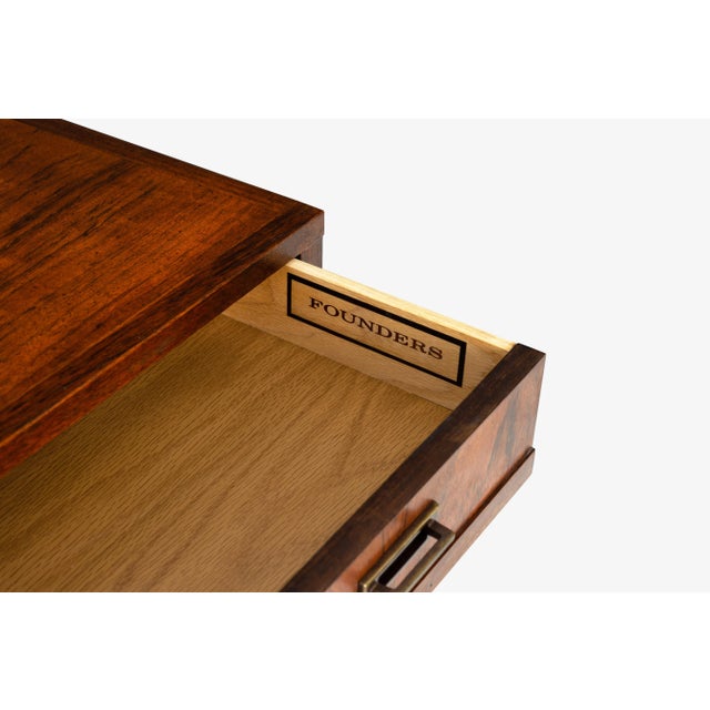 Brass Founders Walnut and Brass Console For Sale - Image 8 of 13