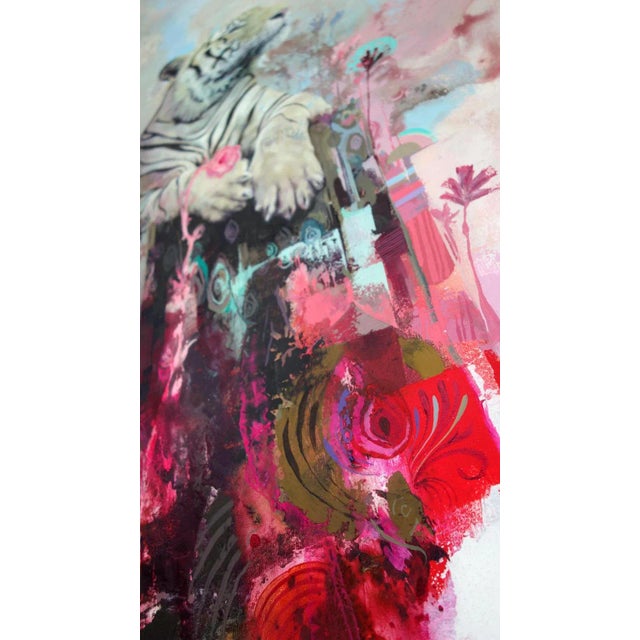 Early 21st Century Mount Fortitude, Abstract Realism, Tiger with Bright Colors, Layered Texture, 2021 For Sale - Image 5 of 7