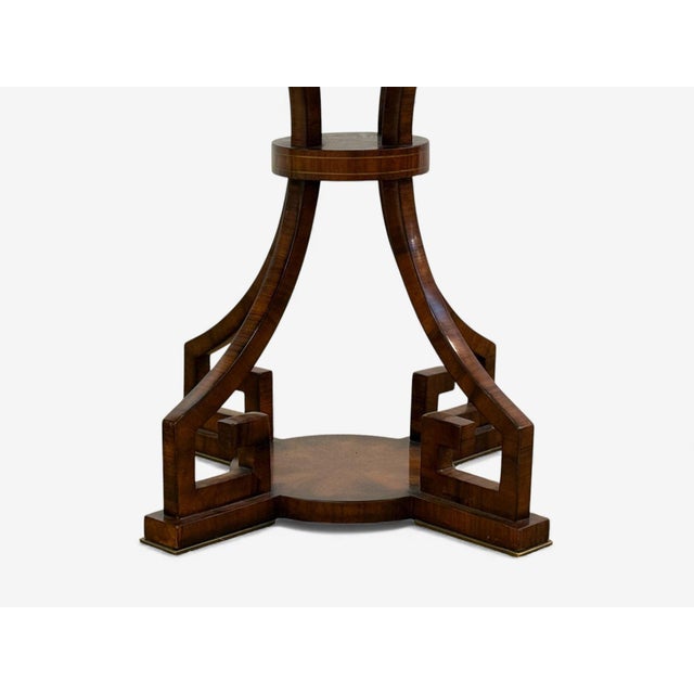 Russian Neoclassical, Burlwood, Brass, Attributed to Gueridon, France, 1950s For Sale - Image 11 of 12