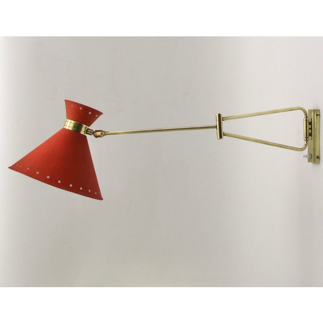 Red Diabolo Articulated Wall Light by Rene Mathieu for Lunel, 1950s For Sale - Image 14 of 14
