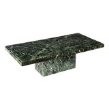 Verde Alpi Marble Pedestal Coffee Table, Italy, 1980s For Sale