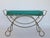 Mid-Century Modern Mid-Century Brass Vanity Seat Bench W/ Turquoise Seat Cushion For Sale - Image 3 of 11