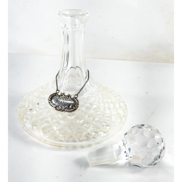 Transparent Mid-Century Crystal Glass Brandy Decanter Bottle For Sale - Image 8 of 11