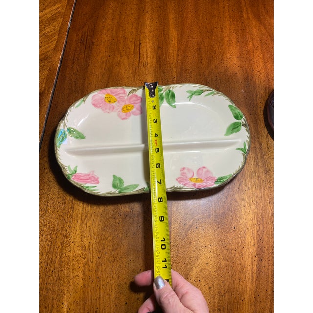 1980s Franciscan Desert Rose 3 Part Relish Platter For Sale - Image 11 of 12