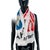 Chanel White Printed 100% Silk Scarf. White silk printed with a flag motif of red and cream stripes and a blue panel with...