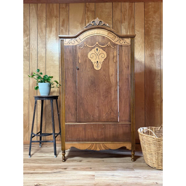 Early 20th Century Walnut Armoire For Sale In Greenville, SC - Image 6 of 11