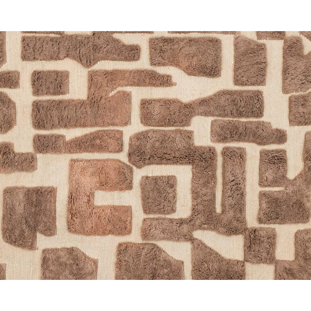 Abstract Mosaic Hand-Knotted Wool Rug | 9'6" X 6'9" | One of a Kind For Sale - Image 6 of 9
