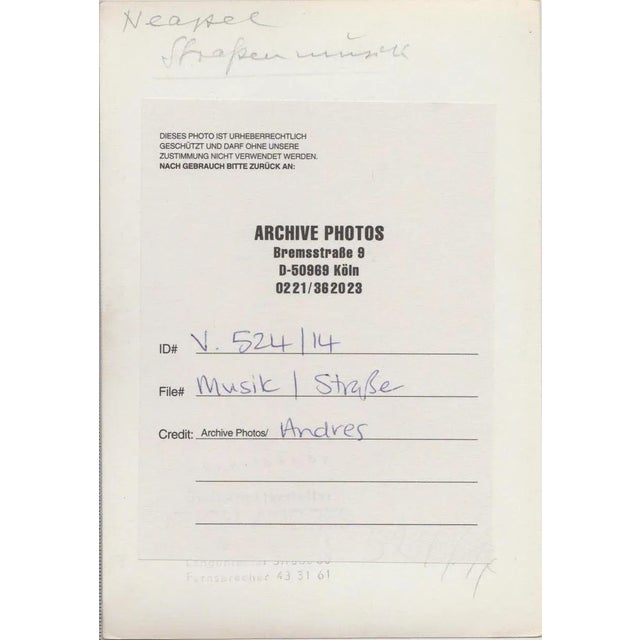 Street Musicians, Naples, 1955 For Sale - Image 4 of 5