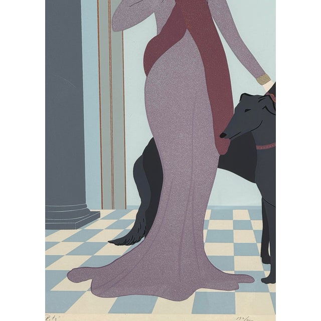 1980s Erté Framed Serigraph “Symphony in Black” (1980s) — Official Hand-Signed Limited Edition Print 132/300, Robertson Publishing For Sale - Image 5 of 12