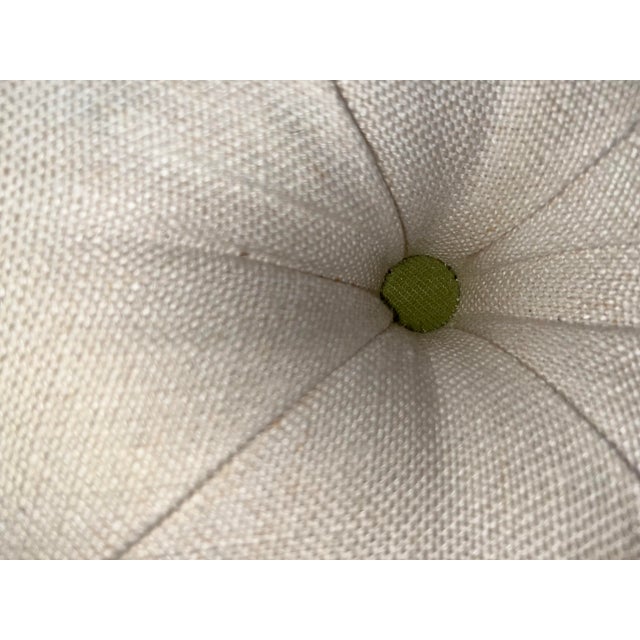 Textile Vanguard Tufted White Ottoman For Sale - Image 7 of 10