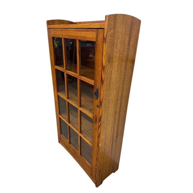 Mission Vintage Stickley Style Mission Oak Bookcase For Sale - Image 3 of 9