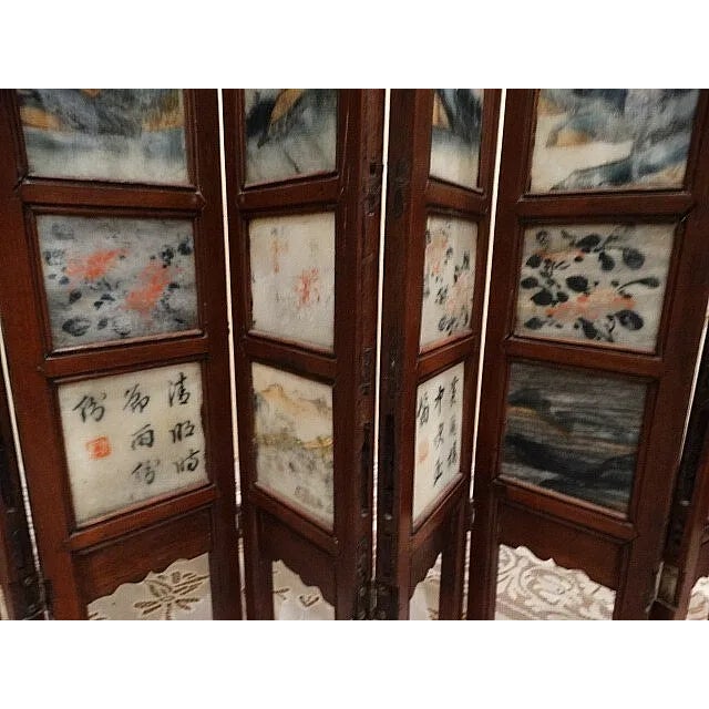 Final Markdown - Antique Tabletop 18th Century Asian 8 Panel Screen W/ Village Scenes & Landscapes For Sale In Boston - Image 6 of 14
