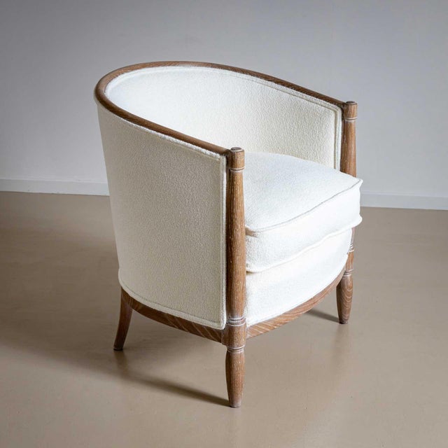 Art Deco Art Deco Lounge Chair in limed Oak, France, around 1920 For Sale - Image 3 of 5