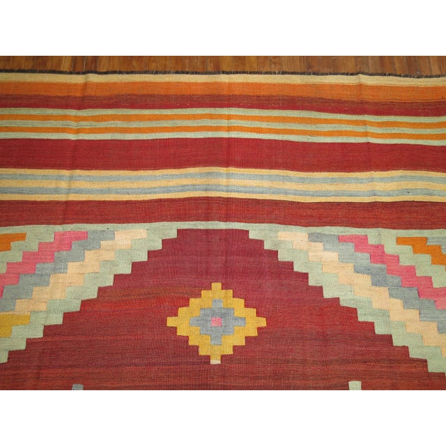 Mid-20th century room-size Turkish Kilim Flat-weave rug no. 30096 size 8'5'' x 11'6''