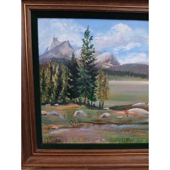 1940s 1940s Mountain Meadow Landscape Painting Original by Mitton Large Nature For Sale - Image 5 of 16