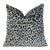 Navy Leopard Print Velvet Throw Pillow With Feather Down Insert For Sale