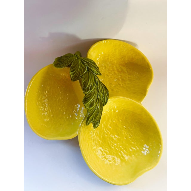Vintage Mid Century Lemons Large Serving Tray Dish California Pottery